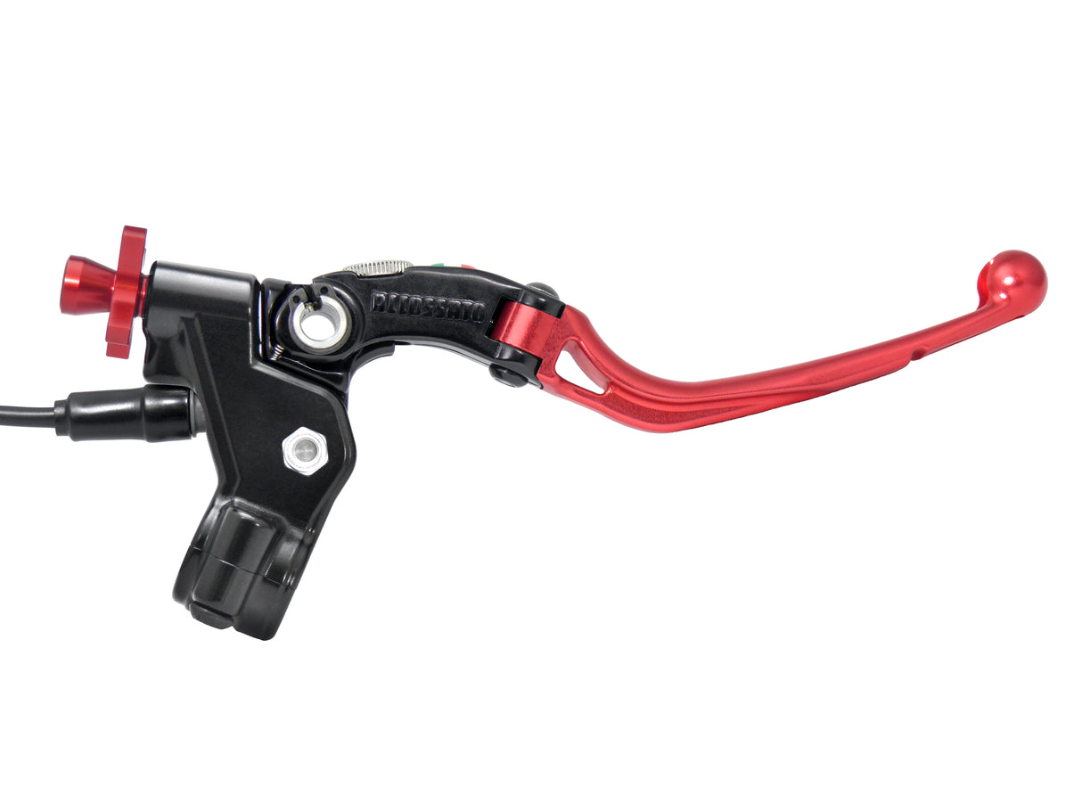 Comando Frizione A Cavo Racing Accossato Con Leva Snodata Colorata (Pomello+Leva+Regolatore), Con Micro Incluso
