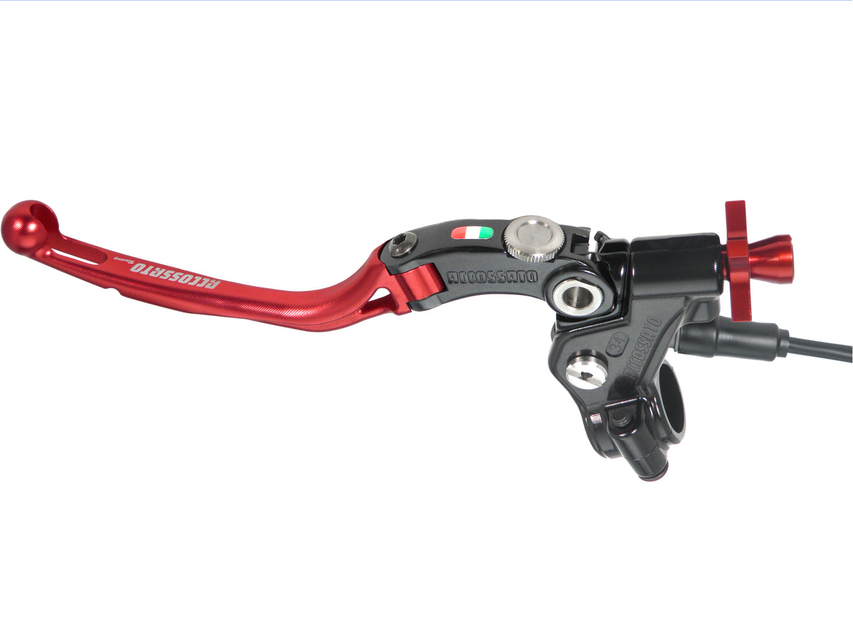 Comando Frizione A Cavo Racing Accossato Con Leva Snodata Colorata (Pomello+Leva+Regolatore), Con Micro Incluso
