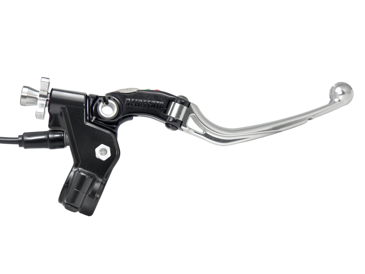 Comando Frizione A Cavo Racing Accossato Con Leva Snodata Colorata (Pomello+Leva+Regolatore), Con Micro Incluso