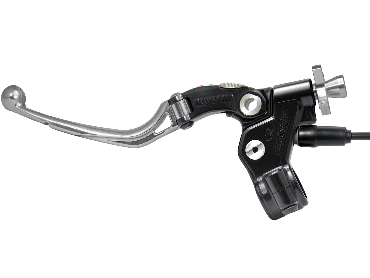 Comando Frizione A Cavo Racing Accossato Con Leva Snodata Colorata (Pomello+Leva+Regolatore), Con Micro Incluso
