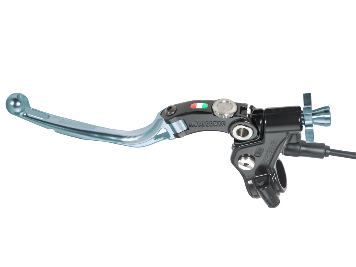 Comando Frizione A Cavo Racing Accossato Con Leva Snodata Colorata (Pomello+Leva+Regolatore), Con Micro Incluso