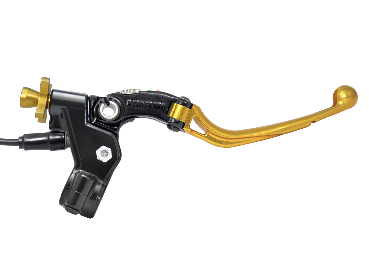 Comando Frizione A Cavo Racing Accossato Con Leva Snodata Colorata (Pomello+Leva+Regolatore), Con Micro Incluso