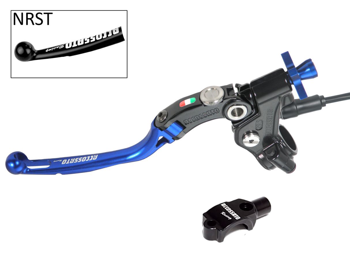 Comando Frizione A Cavo Racing Accossato Con Leva Snodata Colorata (Pomello+Leva+Regolatore), Con Micro E Supporto Specchietto Inclusi - Supporto specchio: M10