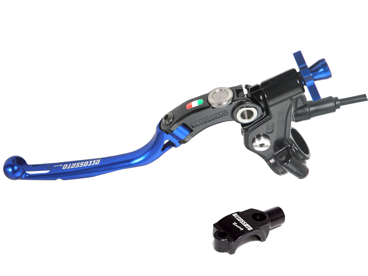 Comando Frizione A Cavo Racing Accossato Con Leva Snodata Colorata (Pomello+Leva+Regolatore), Con Micro E Supporto Specchietto Inclusi - Supporto specchio: M8