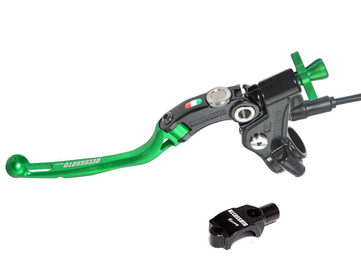 Comando Frizione A Cavo Racing Accossato Con Leva Snodata Colorata (Pomello+Leva+Regolatore), Con Micro E Supporto Specchietto Inclusi - Supporto specchio: M10