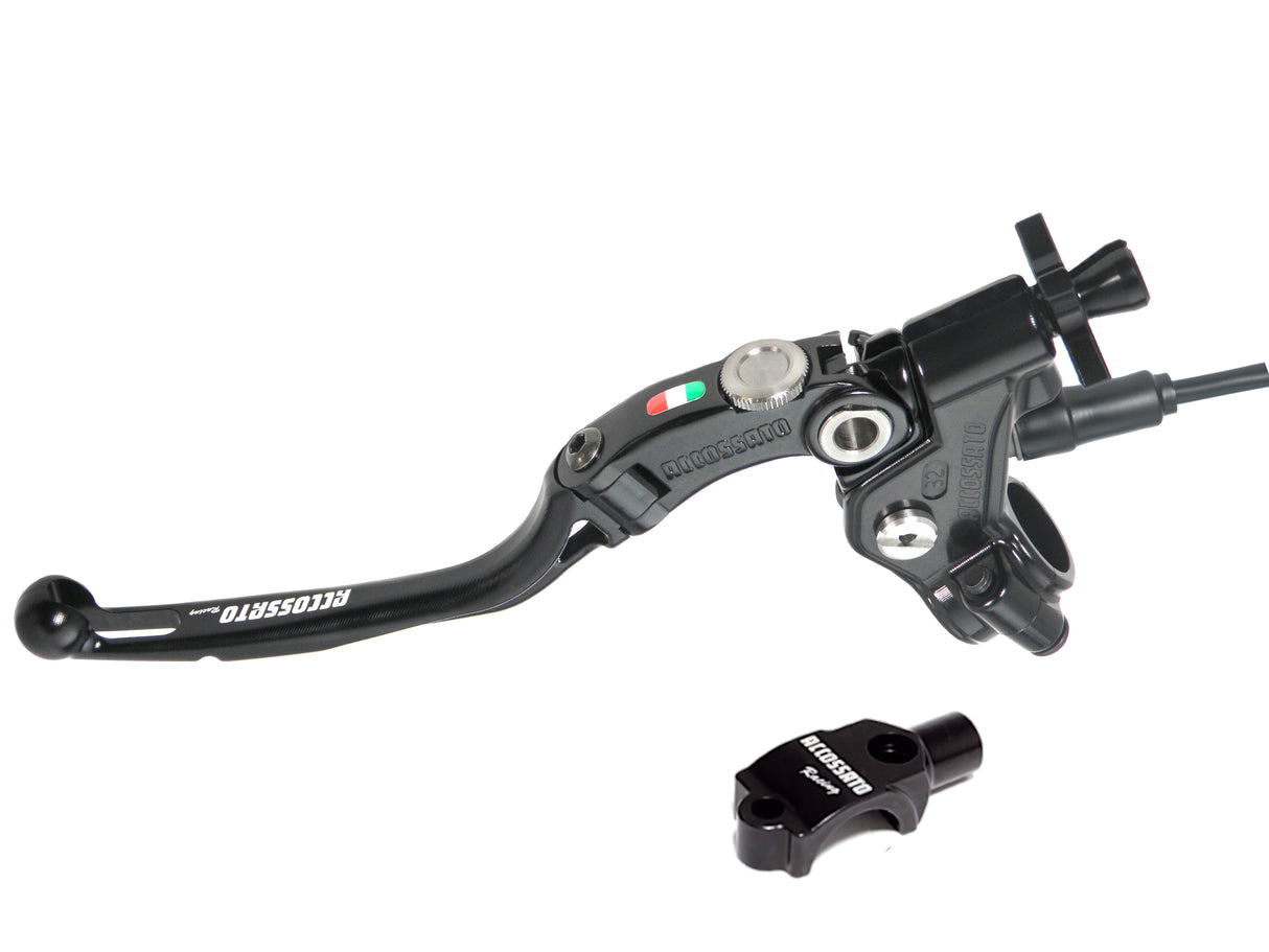 Comando Frizione A Cavo Racing Accossato Con Leva Snodata Colorata (Pomello+Leva+Regolatore), Con Micro E Supporto Specchietto Inclusi - Supporto specchio: M8