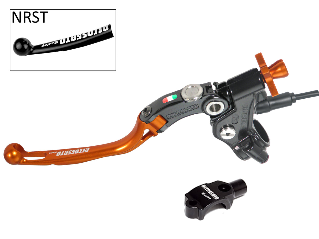 Comando Frizione A Cavo Racing Accossato Con Leva Snodata Colorata (Pomello+Leva+Regolatore), Con Micro E Supporto Specchietto Inclusi - Supporto specchio: M10