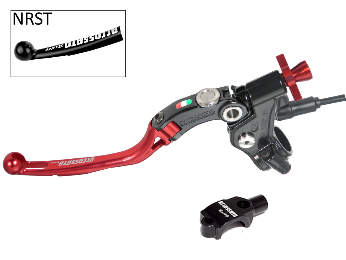 Comando Frizione A Cavo Racing Accossato Con Leva Snodata Colorata (Pomello+Leva+Regolatore), Con Micro E Supporto Specchietto Inclusi - Supporto specchio: M8