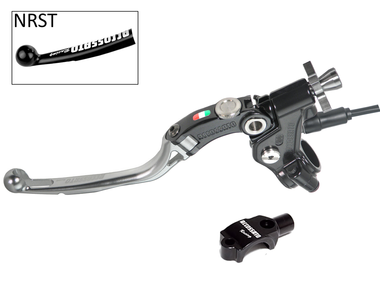 Comando Frizione A Cavo Racing Accossato Con Leva Snodata Colorata (Pomello+Leva+Regolatore), Con Micro E Supporto Specchietto Inclusi - Supporto specchio: M8