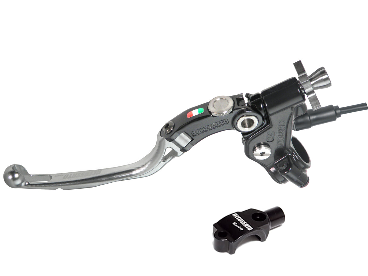 Comando Frizione A Cavo Racing Accossato Con Leva Snodata Colorata (Pomello+Leva+Regolatore), Con Micro E Supporto Specchietto Inclusi - Supporto specchio: M8