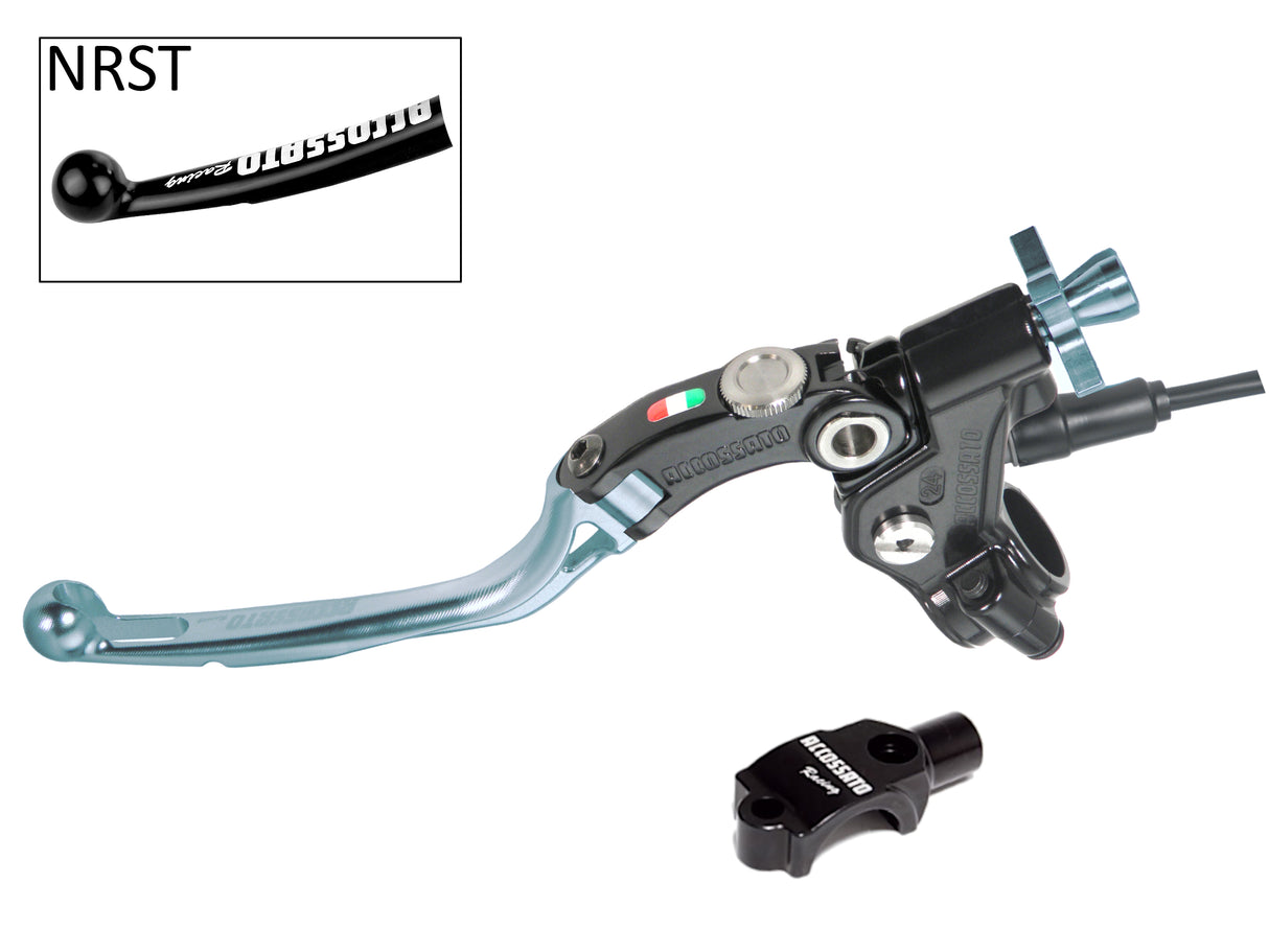 Comando Frizione A Cavo Racing Accossato Con Leva Snodata Colorata (Pomello+Leva+Regolatore), Con Micro E Supporto Specchietto Inclusi - Supporto specchio: M8