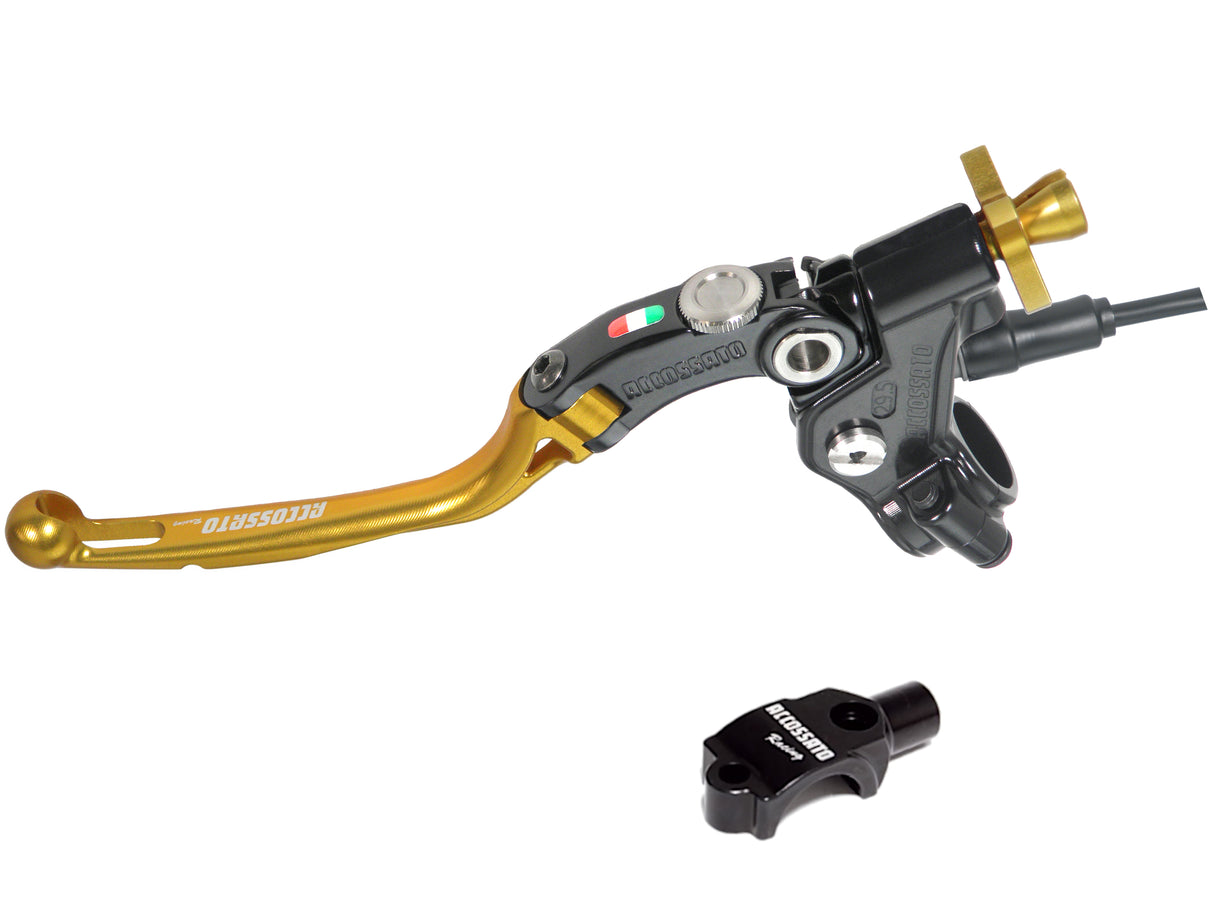 Comando Frizione A Cavo Racing Accossato Con Leva Snodata Colorata (Pomello+Leva+Regolatore), Con Micro E Supporto Specchietto Inclusi - Supporto specchio: M8