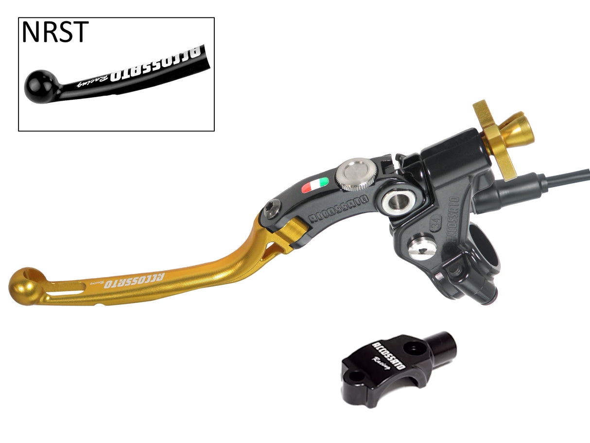 Comando Frizione A Cavo Racing Accossato Con Leva Snodata Colorata (Pomello+Leva+Regolatore), Con Micro E Supporto Specchietto Inclusi - Supporto specchio: M10