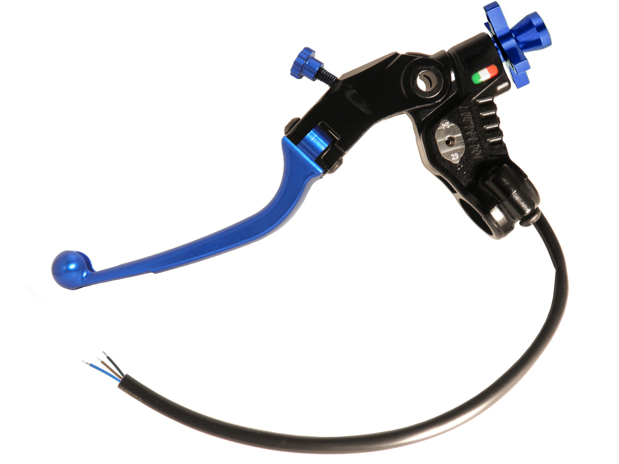 Comando Frizione A Cavo Racing Accossato Nuova Versione Con Interasse Regolabile (24mm-29mm), Leva Snodata Colorata (Pomello+Leva+Regolatore) e Micro Incluso