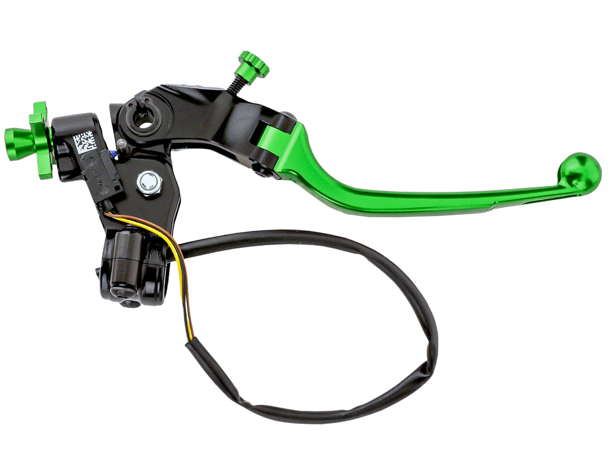 Comando Frizione A Cavo Racing Accossato Nuova Versione Con Interasse Regolabile (24mm-29mm), Leva Snodata Colorata (Pomello+Leva+Regolatore) e Micro Incluso