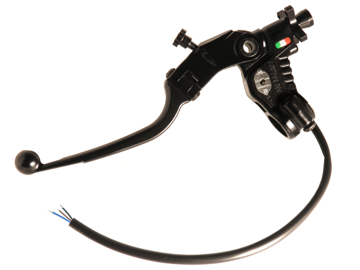 Comando Frizione A Cavo Racing Accossato Nuova Versione Con Interasse Regolabile (24mm-29mm), Leva Snodata Colorata (Pomello+Leva+Regolatore) e Micro Incluso