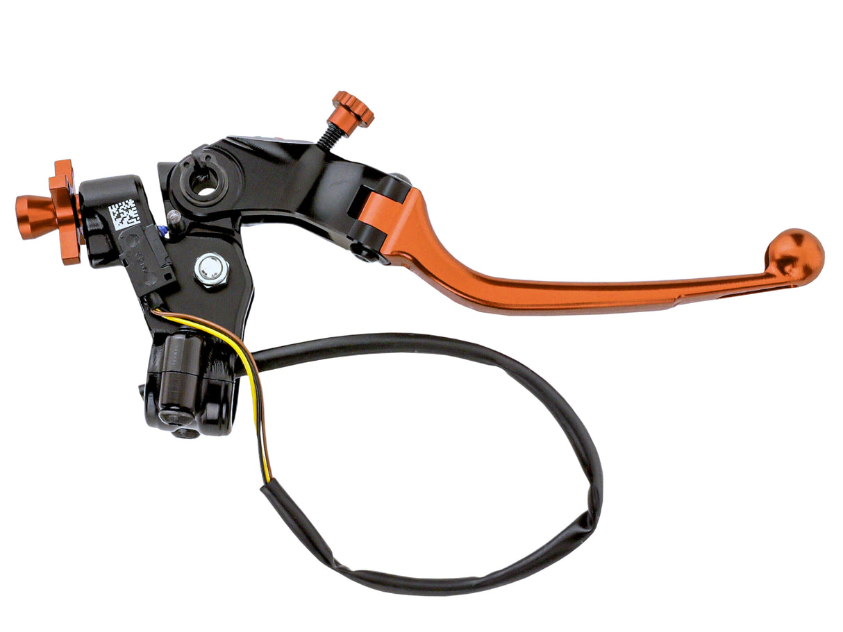 Comando Frizione A Cavo Racing Accossato Nuova Versione Con Interasse Regolabile (24mm-29mm), Leva Snodata Colorata (Pomello+Leva+Regolatore) e Micro Incluso