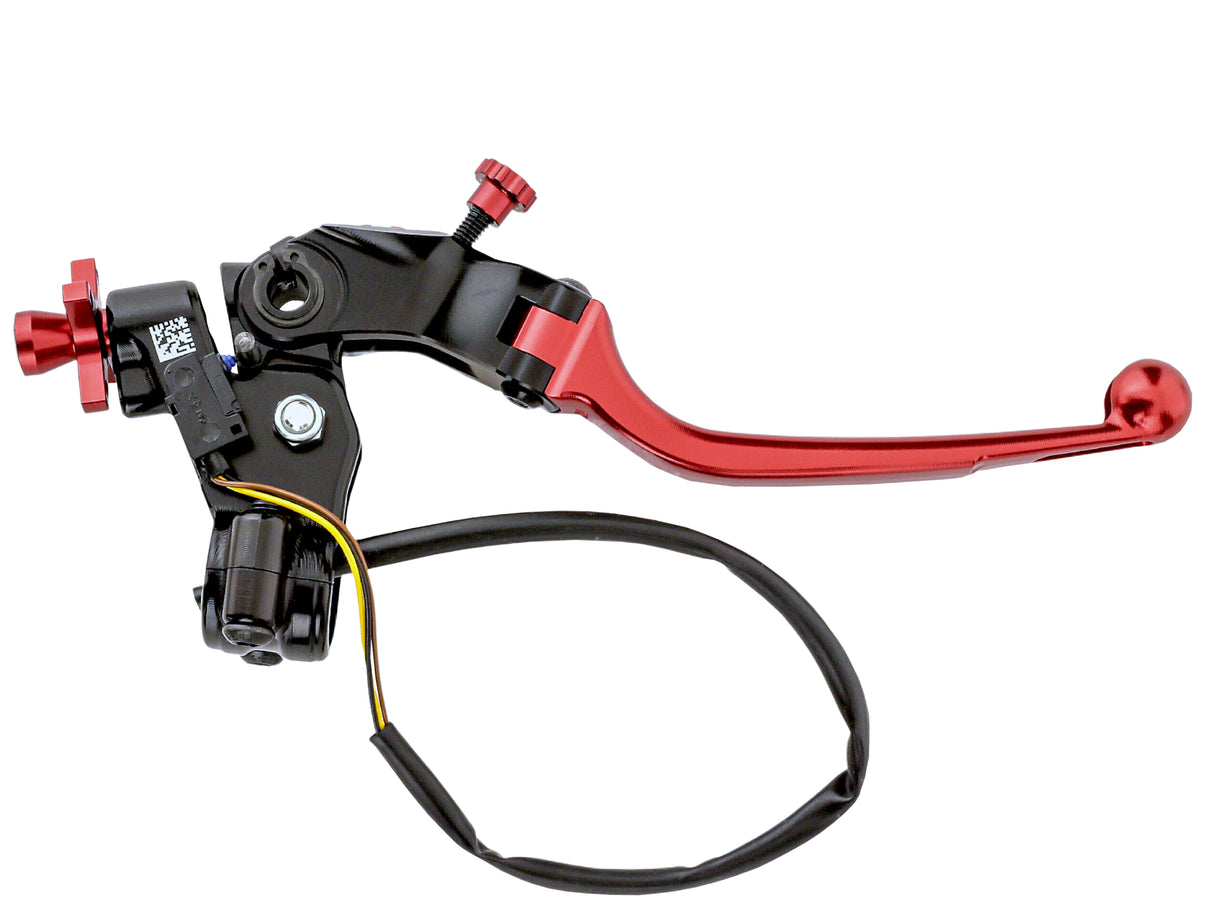 Comando Frizione A Cavo Racing Accossato Nuova Versione Con Interasse Regolabile (24mm-29mm), Leva Snodata Colorata (Pomello+Leva+Regolatore) e Micro Incluso