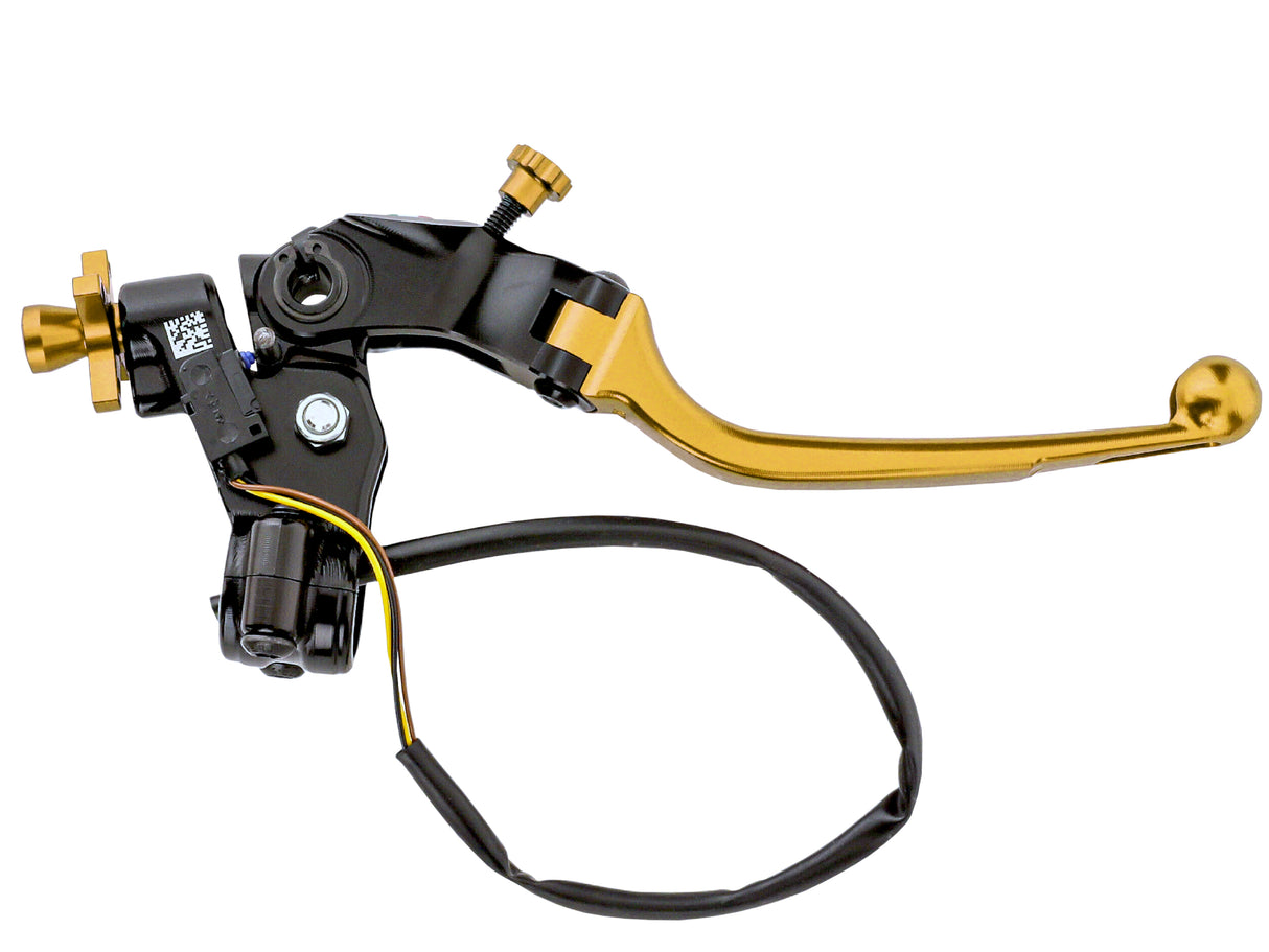 Comando Frizione A Cavo Racing Accossato Nuova Versione Con Interasse Regolabile (24mm-29mm), Leva Snodata Colorata (Pomello+Leva+Regolatore) e Micro Incluso