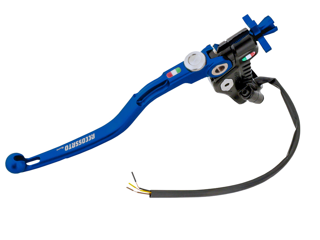 Comando Frizione A Cavo Racing Accossato Nuova Versione Con Interasse Regolabile (24mm-29mm), Leva Fissa Colorata (Pomello+Leva+Regolatore) e Micro Incluso