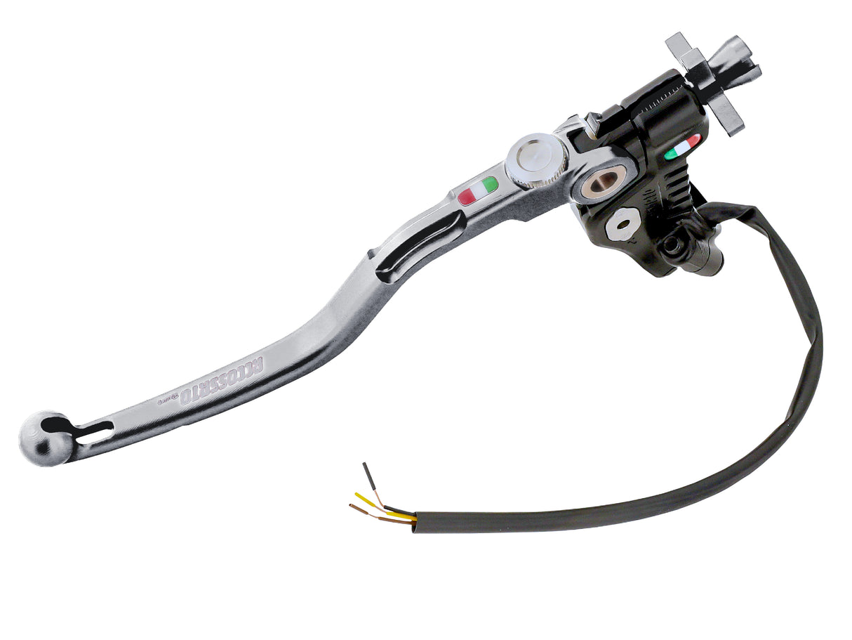Comando Frizione A Cavo Racing Accossato Nuova Versione Con Interasse Regolabile (24mm-29mm), Leva Fissa Colorata (Pomello+Leva+Regolatore) e Micro Incluso