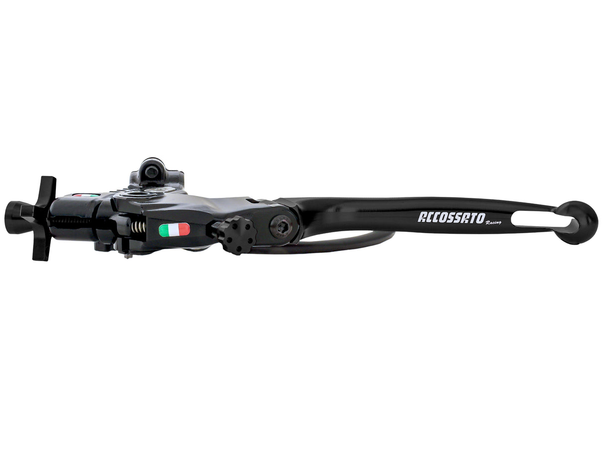 Comando Frizione A Cavo Accossato Con Interasse Regolabile (24mm-29mm), Leva Snodata Colorata (Pomello+Leva+Regolatore) e Micro Incluso, Attacco 1 pollice