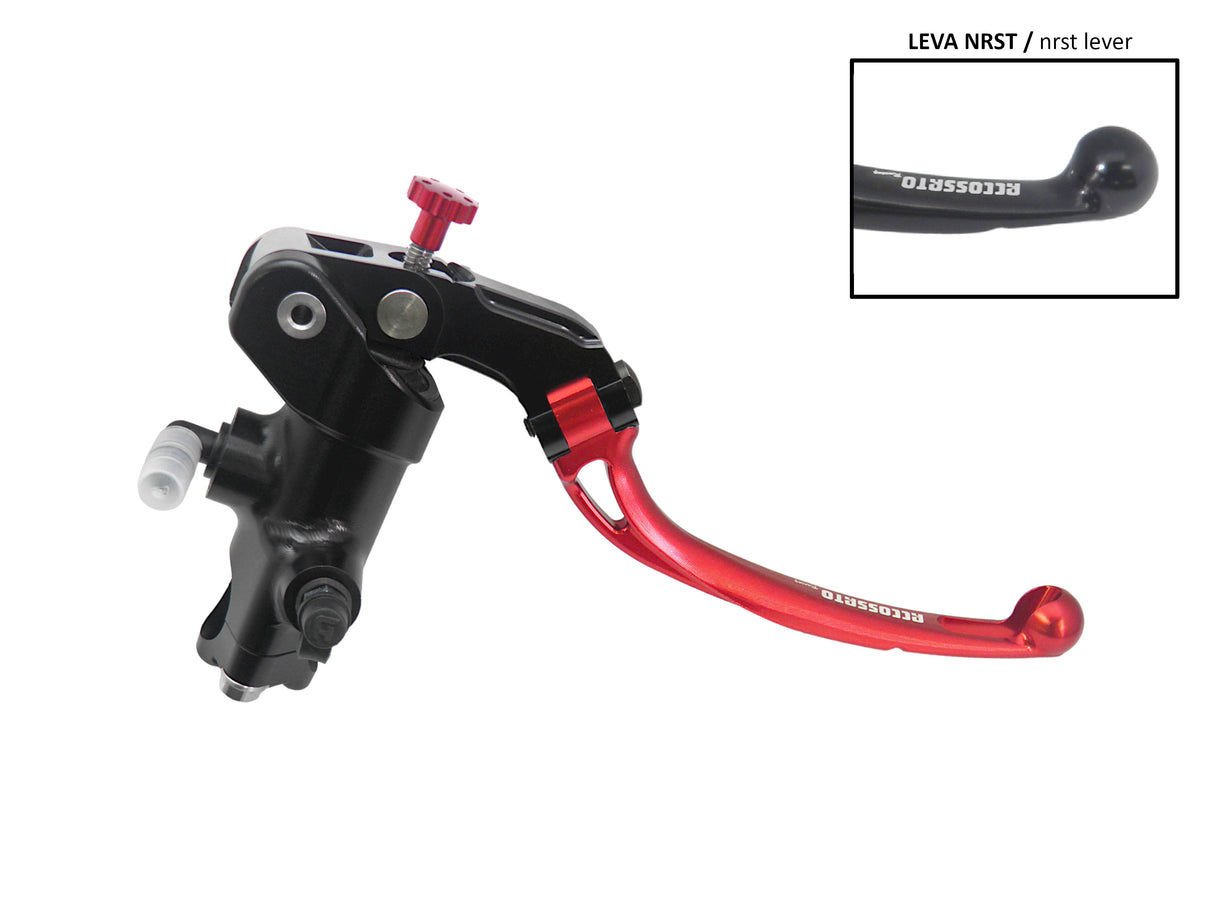 Pompa Freno Radiale Accossato 19x18 Con Corpo Pompa Anodizzato Nero E Leva Snodata Colorata (Pomello+Leva)