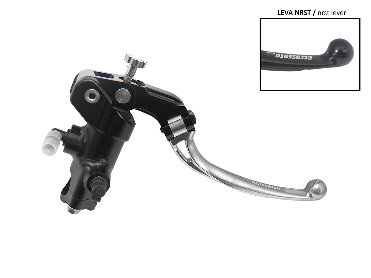 Pompa Freno Radiale Accossato 19x18 Con Corpo Pompa Anodizzato Nero E Leva Snodata Colorata (Pomello+Leva)