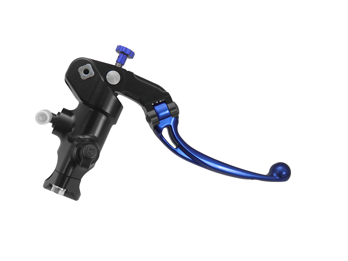 Pompa Freno Radiale Accossato PRS 19x17-18-19 Con Corpo Pompa Anodizzato Nero E Leva Snodata Colorata (Pomello+Leva)