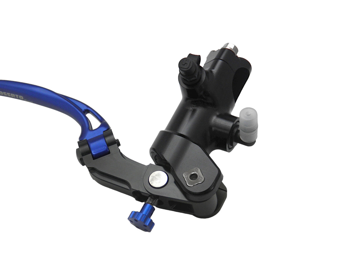 Pompa Freno Radiale Accossato PRS 19x17-18-19 Con Corpo Pompa Anodizzato Nero E Leva Snodata Colorata (Pomello+Leva)