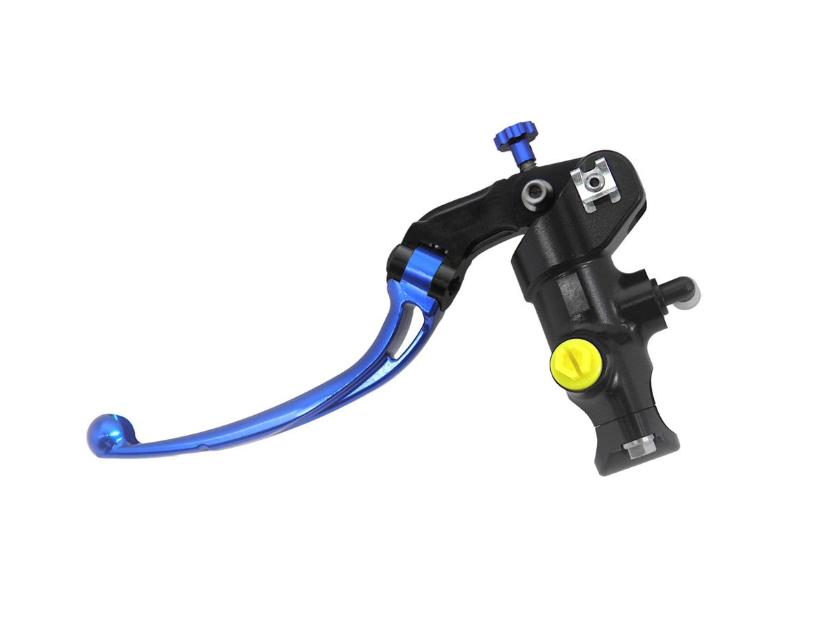 Pompa Freno Radiale Accossato PRS 19x17-18-19 Con Corpo Pompa Anodizzato Nero E Leva Snodata Colorata (Pomello+Leva)