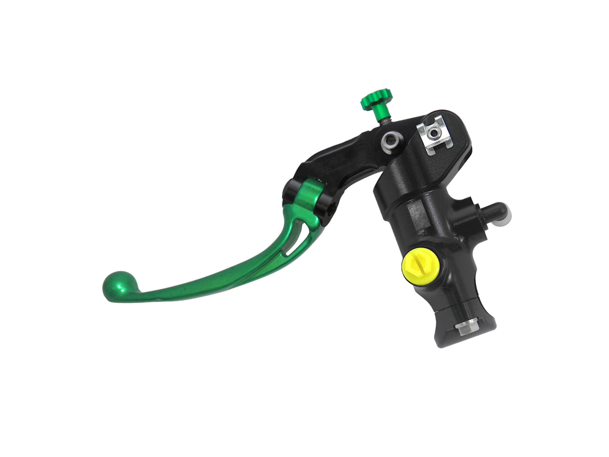 Pompa Freno Radiale Accossato PRS 19x17-18-19 Con Corpo Pompa Anodizzato Nero E Leva Snodata Colorata (Pomello+Leva)