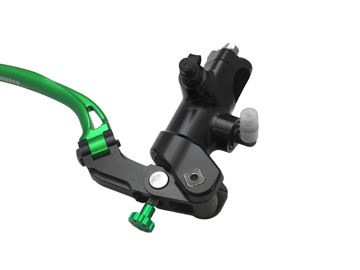 Pompa Freno Radiale Accossato PRS 19x17-18-19 Con Corpo Pompa Anodizzato Nero E Leva Snodata Colorata (Pomello+Leva)