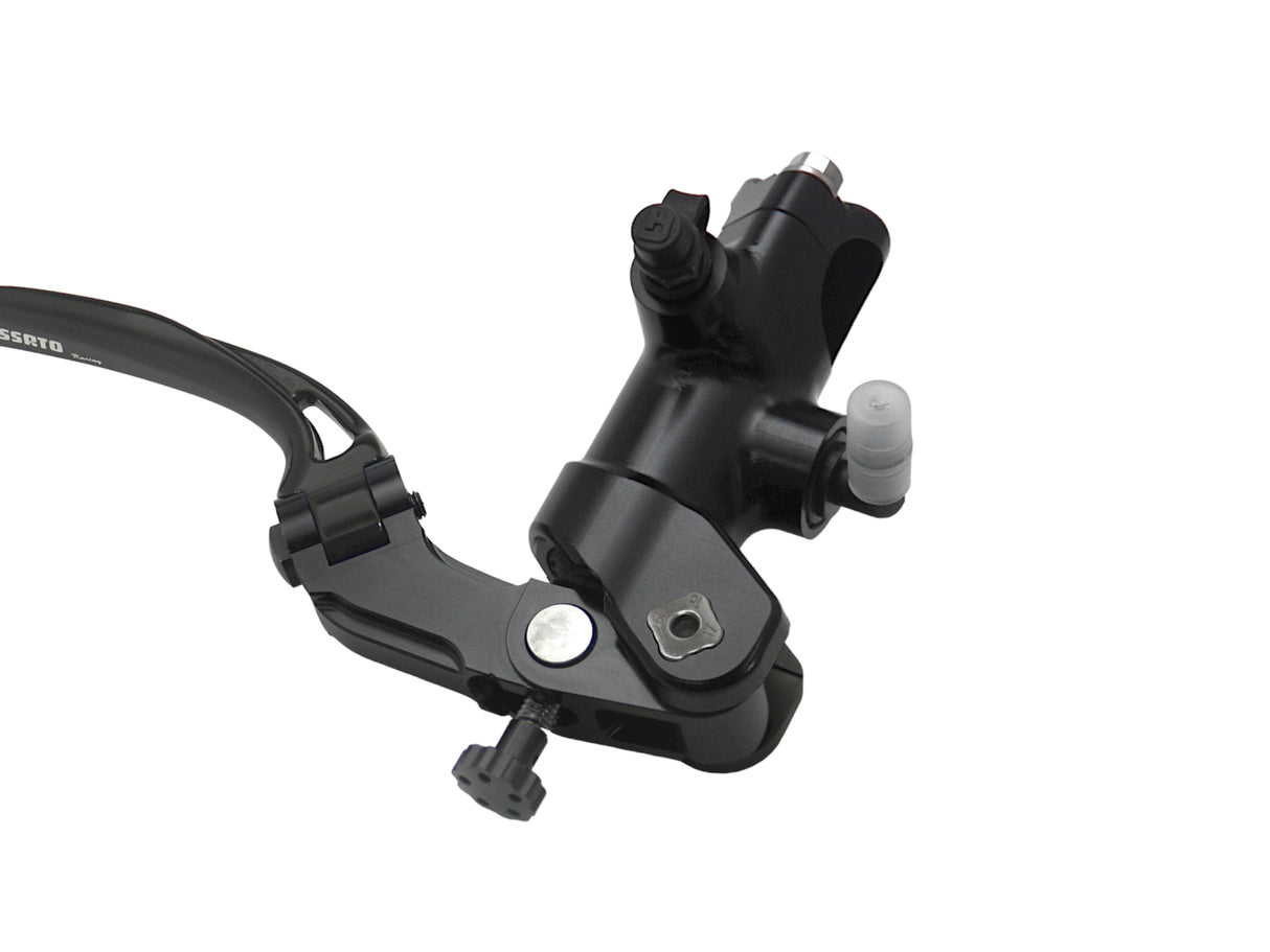 Pompa Freno Radiale Accossato PRS 19x17-18-19 Con Corpo Pompa Anodizzato Nero E Leva Snodata Colorata (Pomello+Leva)