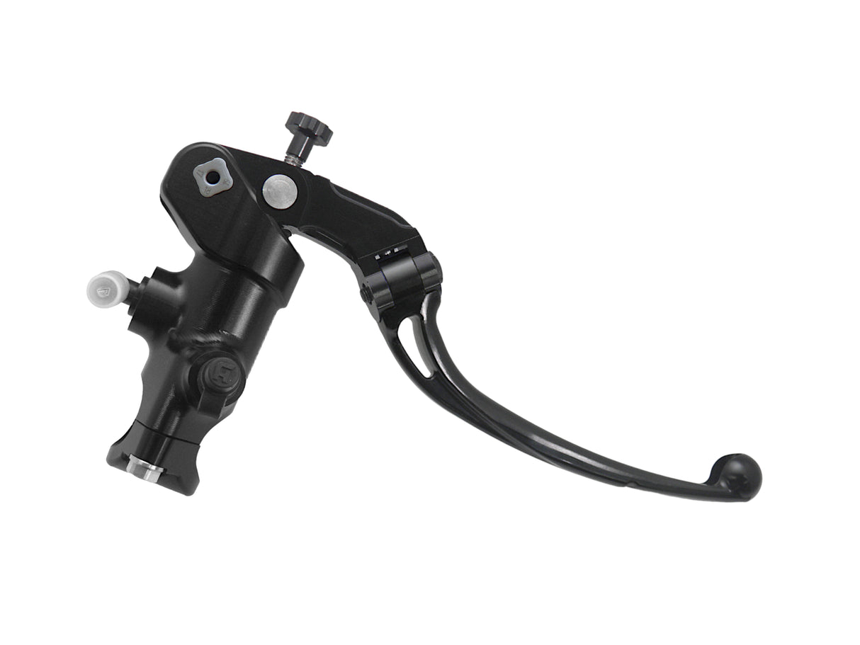 Pompa Freno Radiale Accossato PRS 19x17-18-19 Con Corpo Pompa Anodizzato Nero E Leva Snodata Colorata (Pomello+Leva)