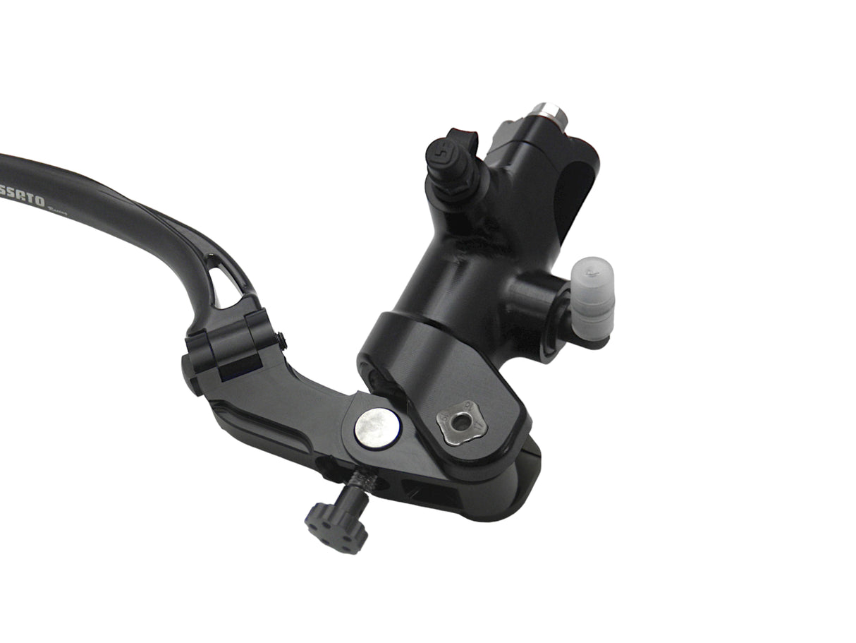 Pompa Freno Radiale Accossato PRS 19x17-18-19 Con Corpo Pompa Anodizzato Nero E Leva Snodata Colorata (Pomello+Leva)