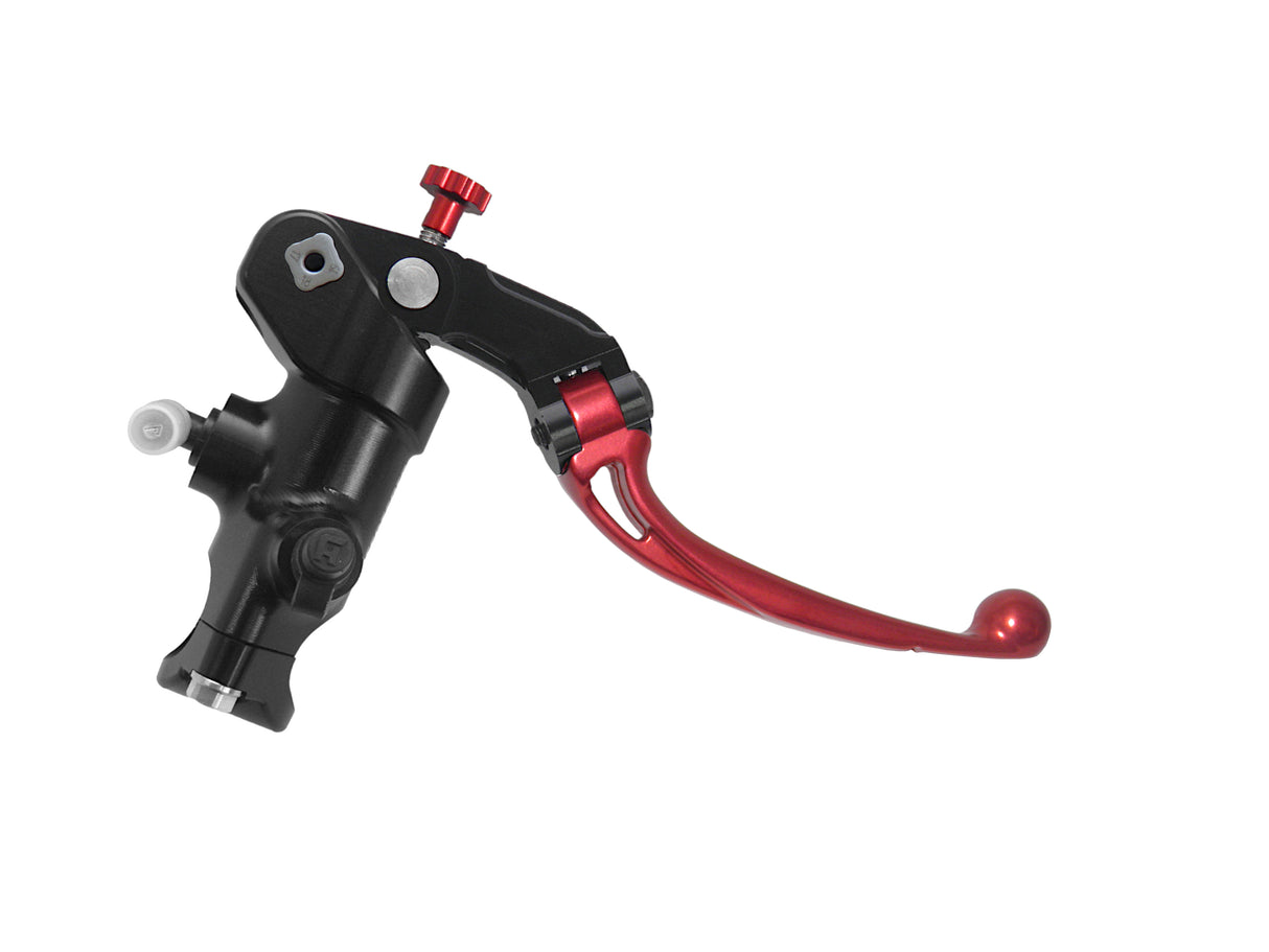 Pompa Freno Radiale Accossato PRS 19x17-18-19 Con Corpo Pompa Anodizzato Nero E Leva Snodata Colorata (Pomello+Leva)