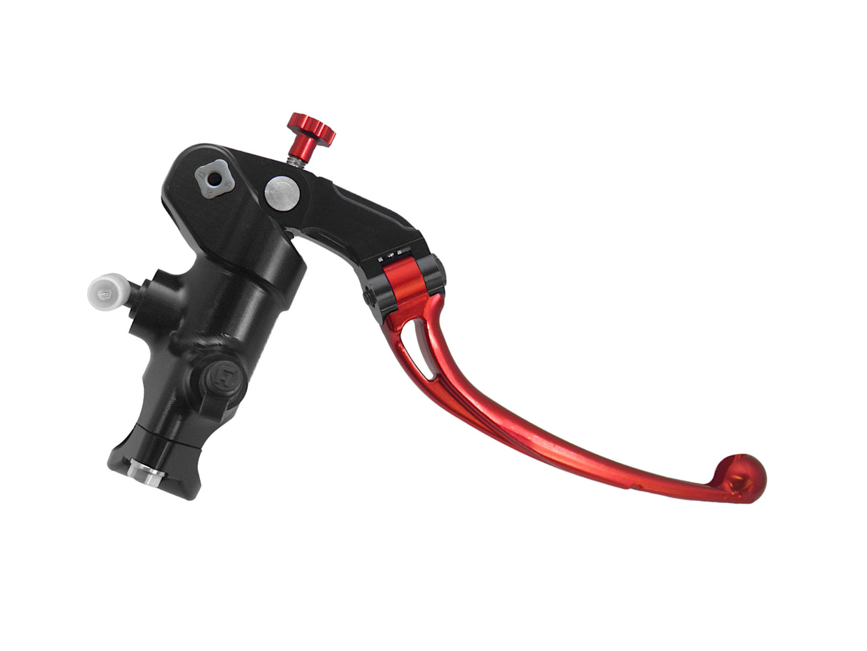 Pompa Freno Radiale Accossato PRS 19x17-18-19 Con Corpo Pompa Anodizzato Nero E Leva Snodata Colorata (Pomello+Leva)