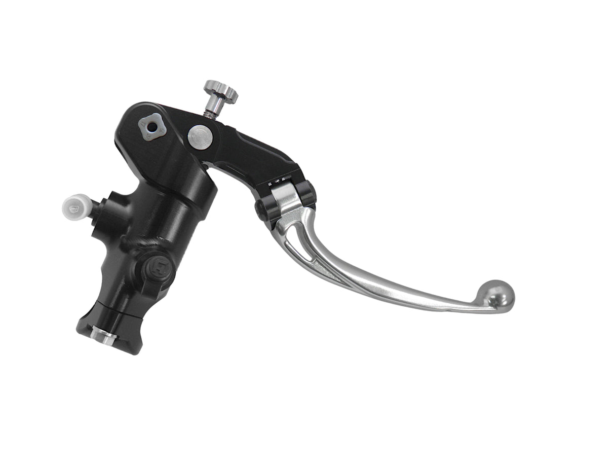 Pompa Freno Radiale Accossato PRS 19x17-18-19 Con Corpo Pompa Anodizzato Nero E Leva Snodata Colorata (Pomello+Leva)