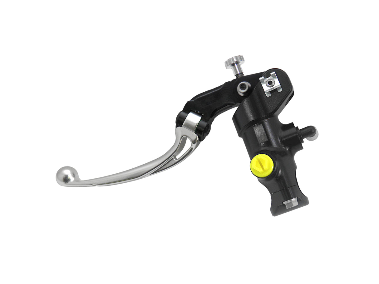 Pompa Freno Radiale Accossato PRS 19x17-18-19 Con Corpo Pompa Anodizzato Nero E Leva Snodata Colorata (Pomello+Leva)