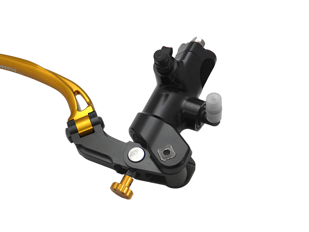 Pompa Freno Radiale Accossato PRS 19x17-18-19 Con Corpo Pompa Anodizzato Nero E Leva Snodata Colorata (Pomello+Leva)