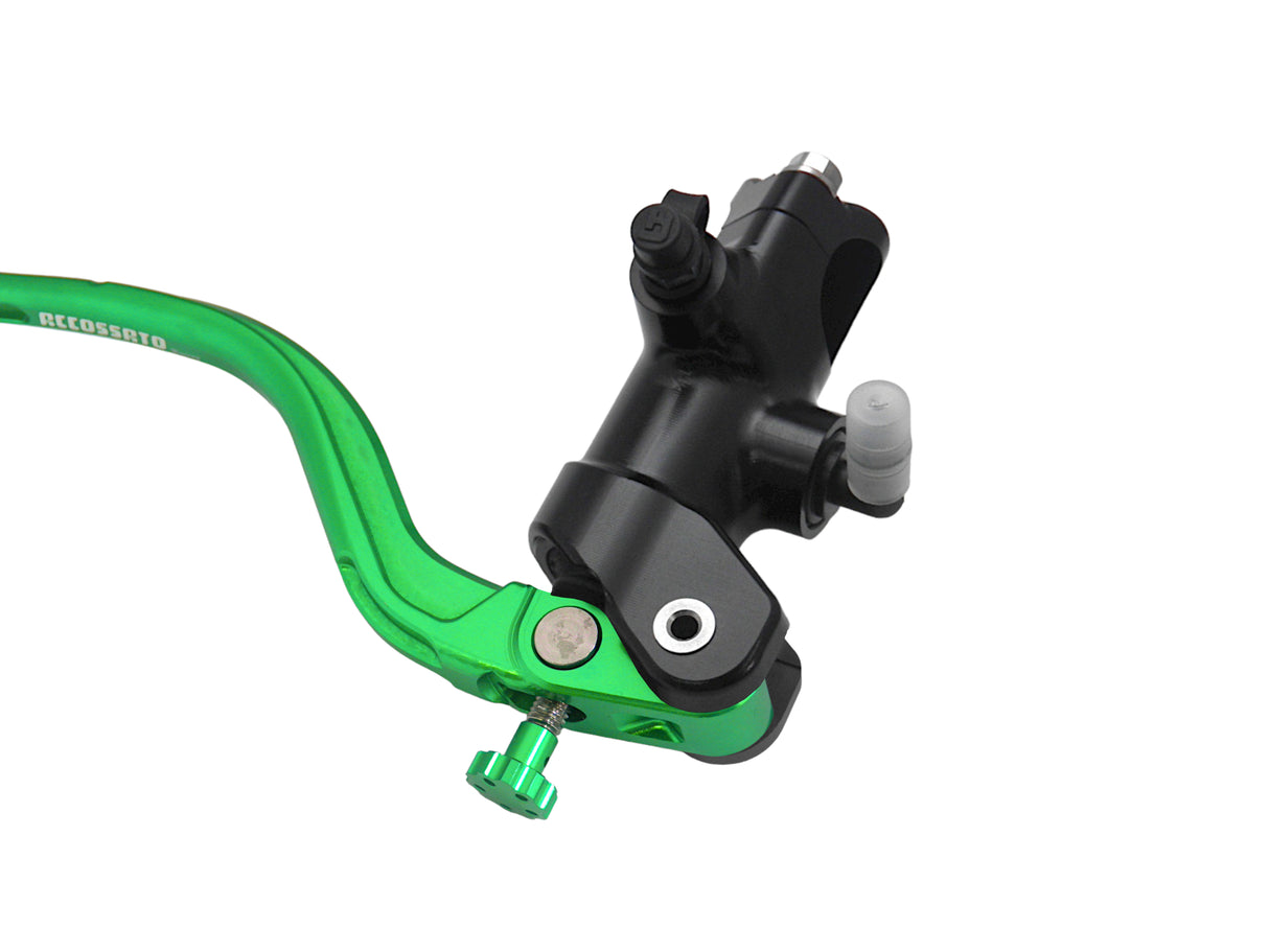 Pompa Freno Radiale Accossato 19x18 Con Corpo Pompa Anodizzato Nero E Leva Fissa Colorata (Pomello+Leva)