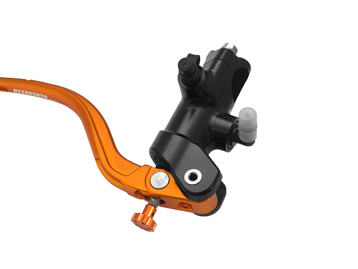 Pompa Freno Radiale Accossato 19x18 Con Corpo Pompa Anodizzato Nero E Leva Fissa Colorata (Pomello+Leva)