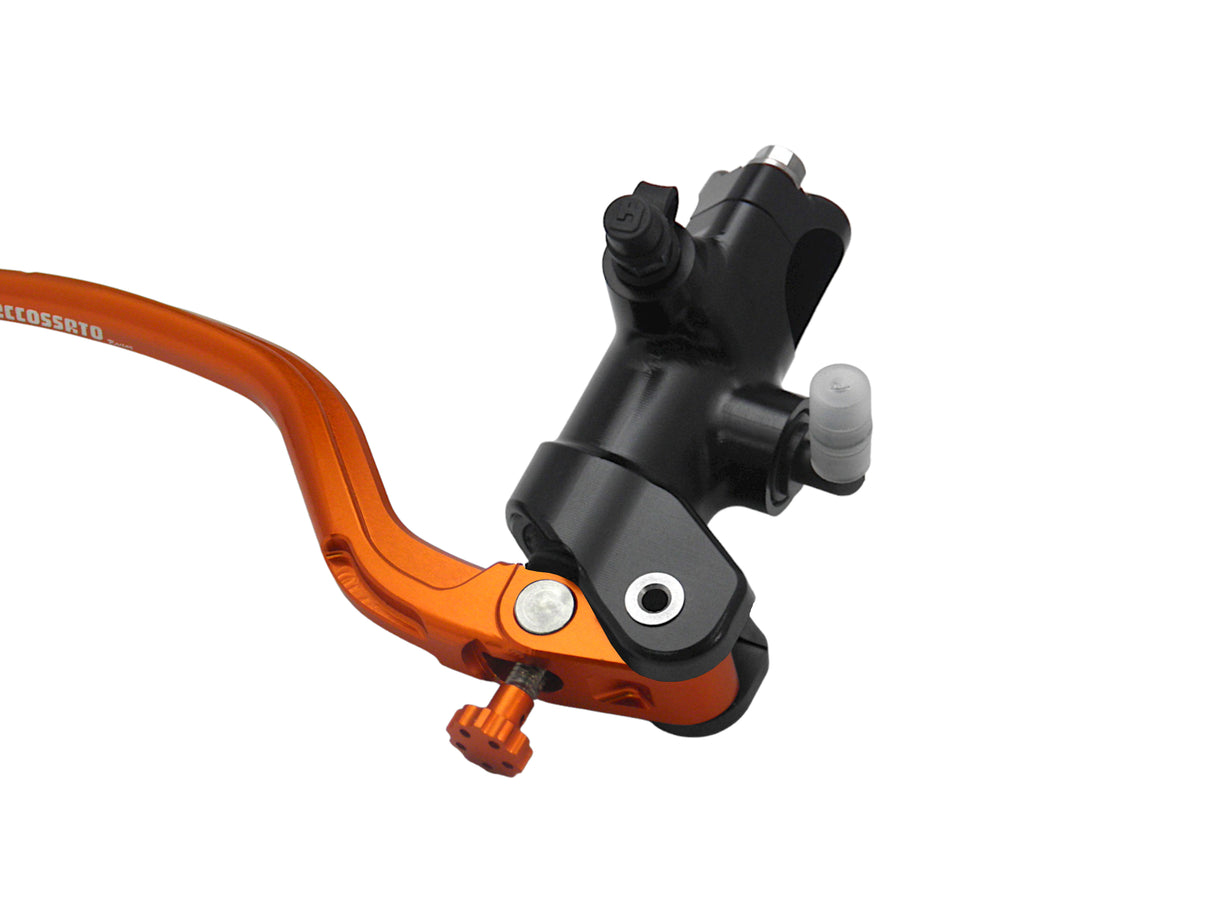 Pompa Freno Radiale Accossato 19x18 Con Corpo Pompa Anodizzato Nero E Leva Fissa Colorata (Pomello+Leva)