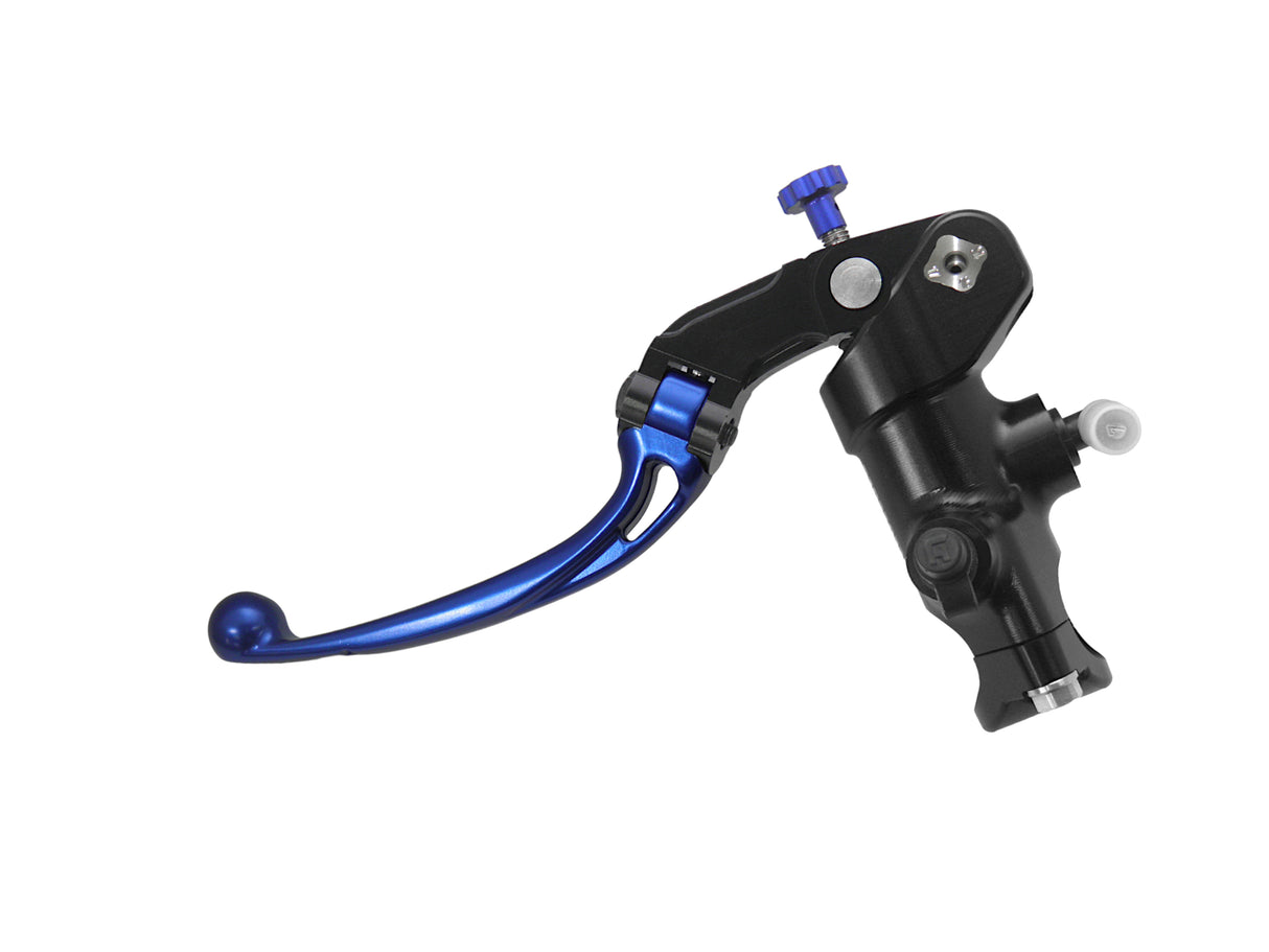 Pompa Frizione Radiale Accossato PRS 16x15-16-17 Con Corpo Pompa Anodizzato Nero E Leva Snodata Colorata (Pomello+Leva)