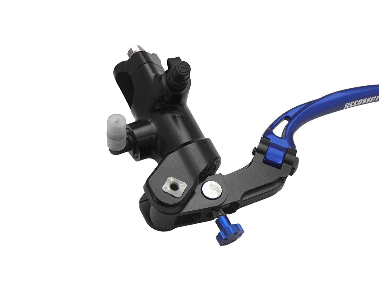 Pompa Frizione Radiale Accossato PRS 16x15-16-17 Con Corpo Pompa Anodizzato Nero E Leva Snodata Colorata (Pomello+Leva)