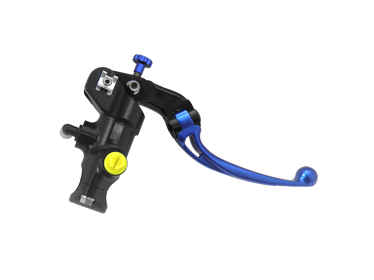 Pompa Frizione Radiale Accossato PRS 16x15-16-17 Con Corpo Pompa Anodizzato Nero E Leva Snodata Colorata (Pomello+Leva)