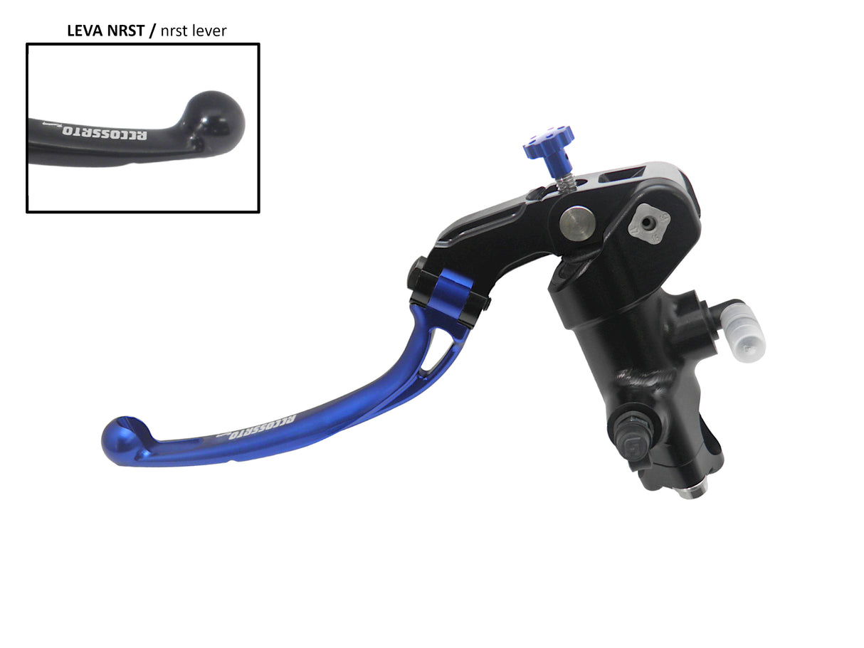 Pompa Frizione Radiale Accossato PRS 16x15-16-17 Con Corpo Pompa Anodizzato Nero E Leva Snodata Colorata (Pomello+Leva)