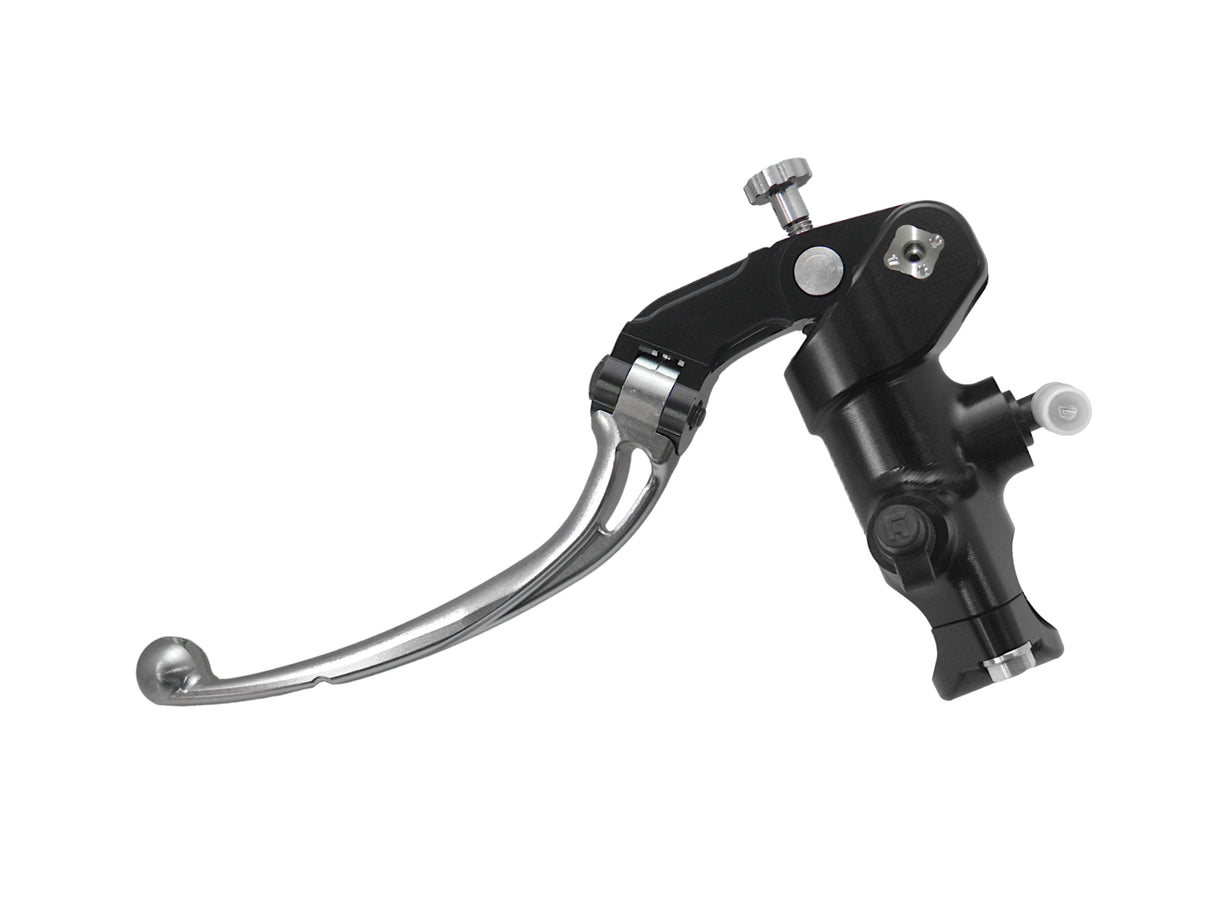 Pompa Frizione Radiale Accossato PRS 16x15-16-17 Con Corpo Pompa Anodizzato Nero E Leva Snodata Colorata (Pomello+Leva)