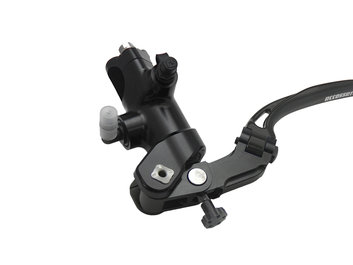 Pompa Frizione Radiale Accossato PRS 16x15-16-17 Con Corpo Pompa Anodizzato Nero E Leva Snodata Colorata (Pomello+Leva)